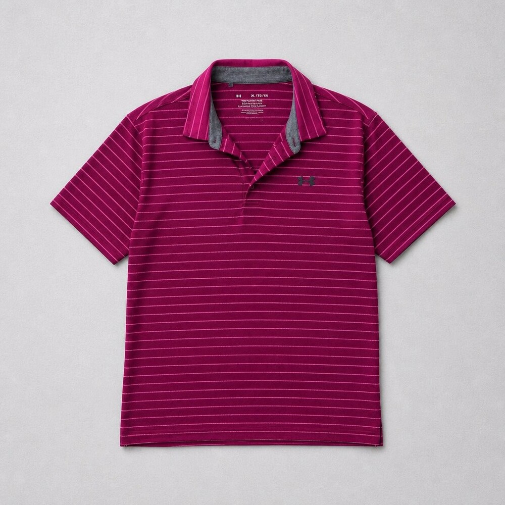 Under Armour The Playoff Polo Shirt XL Burgundy Loose Fit Short Sleeve NWOT
